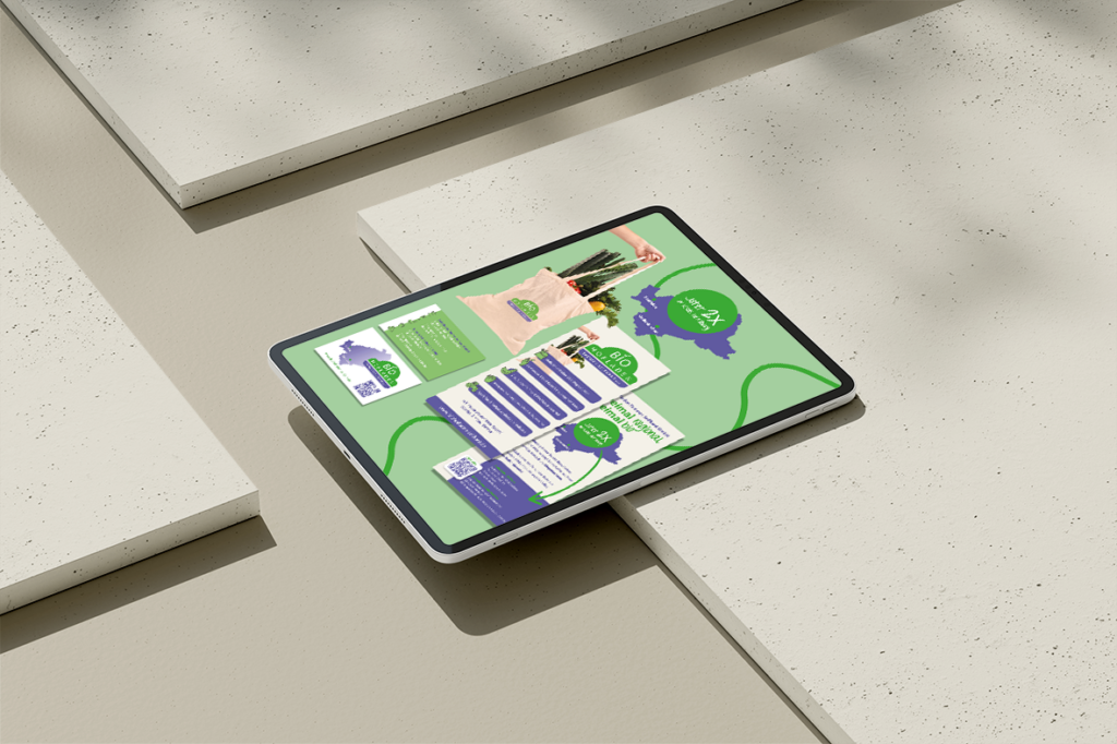 Biohofladen Corporate Design Ansicht auf Tablet
